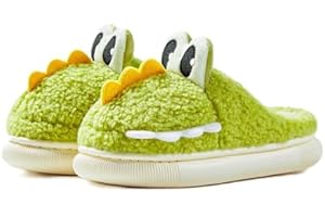 OrJana Pantofole Calde Dinosauro Coccodrillo, Suola Flessibile Antiscivolo in Eva, Plantare Memory Anatomico