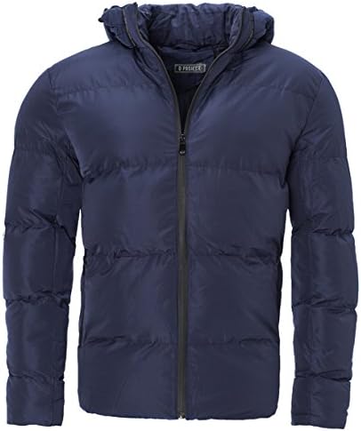 Kids Padded Jacket Quilted Coat Hooded Boys Girls 7-13 Year Winter Warm Fleece (13 Years, Navy)