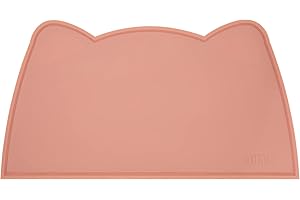 OHMO - Mata dla kotów, silikonowa mata do karmienia zwierząt domowych na podłogę, antypoślizgowa, wodoodporna, pod miskę na wodę, łatwa do czyszczenia podkładka dla zwierząt (róża, 50 x 30 cm)