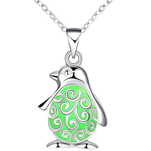 QIYUN.Z Magical Glow in the Dark Luminous Cute Small Penguin Pendant Necklace