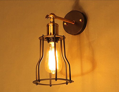 WKLCF E27 Boîte Applique Murale Vintage Lampe Murale Rétro Eclairage Mural Antique Minimaliste pour Salon Escalier Couloir Bar Restaurant [Classe énergétique A+]