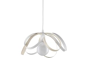 LEOLUX Fiocco Lampadario Cameretta, Soggiorno, Camera Da Letto, Moderno, Con Altezza Regolabile E Facile Da Montare Al Soffitto. Lampadario A sospensione bianco E Avorio.