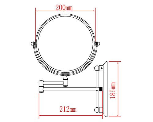 Corlorfulword Kosmetikspiegel Spiegel Wandspiegel Hochwertiger 2-seitiger Kosmetikspiegel Hochglanz verchromtes Messing Wandspiegel (BIEGE) - 2