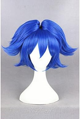 WIGSSALE Synthetic Wig Straight With Ponytail Blue Women's Capless Cosplay Wig Short Synthetic Hair