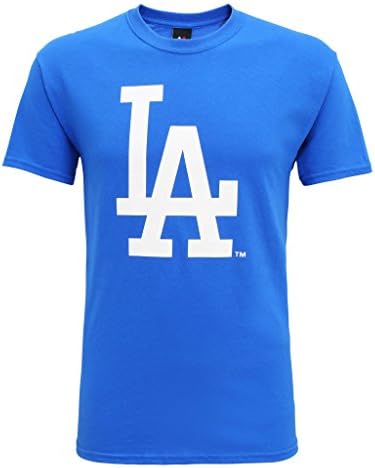 Los Angeles Dodgers large logo t-shirt 100% Official-League Baseball team Branded Tshirts-Royal-Small
