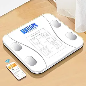 ALFA : Bluetooth Body Fat Scale Smart BMI Highly Accurate Digital Bathroom Body Composition Analyzer with Wireless Smartphone (White)