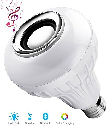 LED Light Bulb with Integrated Bluetooth Speaker,Sunnysam Bluetooth Music Bulb E27 LED Light 3.0 6W 100-240V Smart RGB Color Changing light with 24 Keys Remote Control