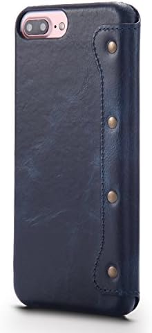 Garyesh Genuine Leather Book Style Wallet Pouch Flip Cover Skin Case for iphone6/iphone6S/iphone7 (Blue)