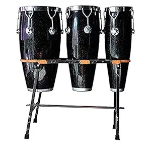 PAL MUSIC HOUSE Fiber Congo leather skin drums head with heavy stand (black)