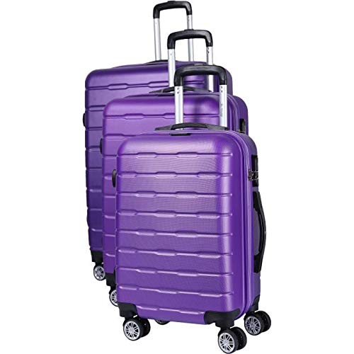 Preisvergleich Produktbild JLS SET DE 3 VALISES CHARIOT ABS 4 roues 75 Violet