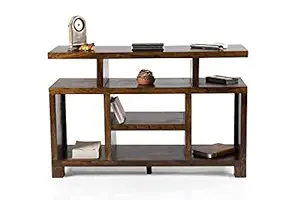 Saraf Furniture Sheesham Wood Cube Tv Unit |Walnut (Dark Brown) Finish