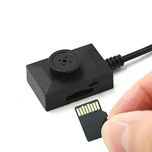 Indiaonlineshopping Mini DVR Full HD Button Spy Camera, Hidden Pinhole Video Recorder Camcorder, Works with Power Bank, Mini Cute Button Spy Camera, Video Loop Recording, 2M USB Cable (Black)