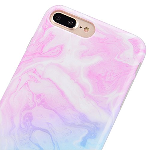 iPhone 7 plus Funda iPhone 7 plus Carcasa Silicona Anfire Suave Flexible TPU Gel Fundas Cubierta Para iPhone 7 plus  5 5 pulgadas  Ultra Delgado Protecci  n C  scara Goma Duradero Case Cover Anti Choque Ultra Ligero Resistente Funda Tapa M  rmol Dise  o Rosa Azul