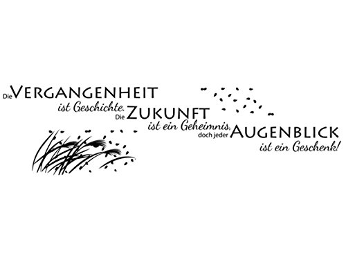 Wandtattoo-bilder® Wandtattoo Die Vergangenheit ist Geschichte Nr 3 Wanddeko Wohnzimmer Dekoration Größe 100×26, Farbe Schwarz - 2