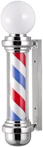 Rotulowcost PBCON1 Luminous and Swivel Barber Post with Top Dial, Red, Blue and White, 23 x 85 cm