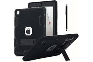 AICase iPad 2 Case,iPad 3 Case,iPad 4 Case, Kickstand Shockproof Heavy Duty Rubber High Impact Resistant Rugged Hybrid Three Layer Armor Protective Case with Stylus for iPad 2/3/4 (Black)