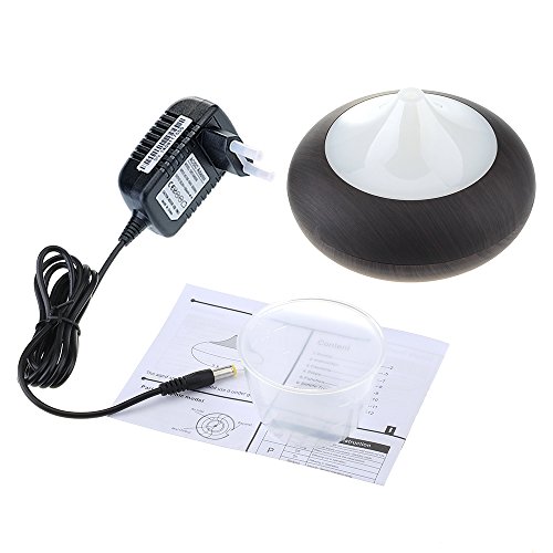 Patuoxun Aroma Luftbefeuchter für Studienbüro Schlafzimmer Wohnzimmer Badezimmer – (Schwarze Holzmaserung) - 9