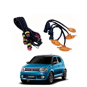 PRIKNIK LED Grille Lights Amber Yellow Grill Led with Fuse Adapter Wiring Harness Kit (4PCS, Amber Shell with Amber Light) Compatible with Ignis