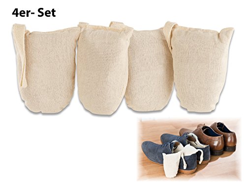 newgen medicals Ökologische Schuh-Erfrischer aus Baumwolle und Zedernholz, 4er-Set
