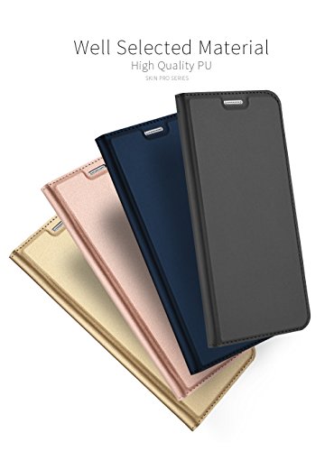 Moonmini Samsung Galaxy S8 Lederklapp hülle Case Bookstyle Klapphülle Wallet Tasche Flip Tasche mit Kartenfach und Ständer Anti-Rutsch Stoßfest handyhüllen für Samsung Galaxy S8 2017 (Schwarz) - 7