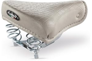 Selle Montegrappa Sillín de Piel para Bicicleta de Ciudad, para Bicicleta de Ciudad, de Playa, de Estilo Vintage Retro 1750, en Muchos Colores a Elegir, Fabricado en Italia