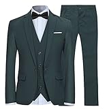 traje verde hombre asos Elegante traje de salón de 3 piezas slim fit para hombre: chaqueta de esmoquin, chaleco y pantalones. Camisa, pajarita y otras no están incluidas.
