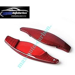 Max Auto Carbon Paddles de Commutation en Carbone look gfk Rouge pour Audi R8 RS6 RS7 RS3 TTRS RS5 RS4