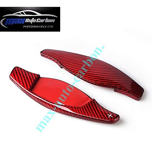 Max Auto Carbon Paddles de Commutation en Carbone look gfk Rouge pour Audi R8 RS6 RS7 RS3 TTRS RS5 RS4