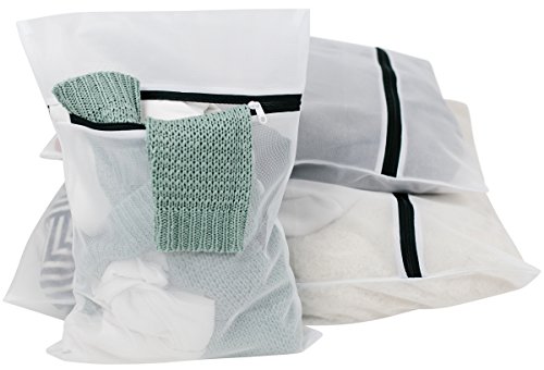 Grimodo | 5 XXL Wäschenetze – Extra groß – Kleidernetze mit Reißverschluß – feinmaschig und faserschonend - 5