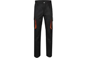 VELILLA 103004; Pantalón Bicolor Multibolsillos; Color Negro y Naranja; Talla 42