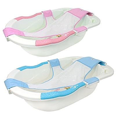 Monsieur Bébé ® Baignoire bébé évolutive avec hamac de bain + grip + vidange - Deux coloris - Norme XP 54-044