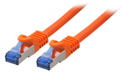 BIGtec 20m CAT.7 Gigabit Netzwerkkabel orange (2 x RJ45, Cat 7, SFTP PIMF, 1000 Mbit/s) halogenfrei