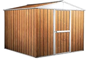 NOTEK Box in Acciaio Zincato Casetta da Giardino in Lamiera 2.76 x 2.60 m x h2.12 m - 110 kg – 7.2 Metri Quadri (LEGNO)