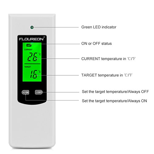 Floureon TS-808 Wireless Steckerthermostat RF Stecker Thermostat Temperaturregler Temperatur Regler Controller - 4