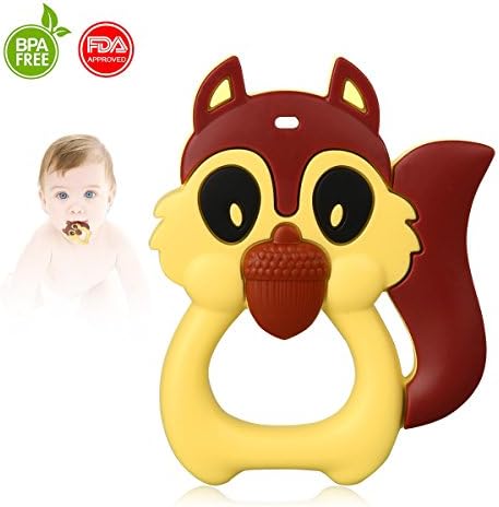 Baby Teething Toys by Autsmile: Soft, Silicone | Massaging Squirrel Teether | Unique Design