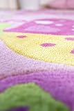 Andiamo 1100398 Kinderteppich Konturenschnitt Schmetterlingsmuster handgetuftet, 120 x 170 cm, rosa - 3