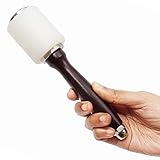 BESTÄNDIGER LEDER-ARBEITS HAMMER: Dieser schwere Hammer verfügt über einen Holzgriff und einen Nylon-Hammerkopf. Jeder Hammer ist 20,5 cm lang und hat einen Kopfdurchmesser von 5 cm. An der Oberseite befindet sich eine Metall Scheibe mit einem Durchmesser von 3,5 cm.
