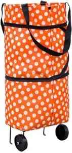 Akiba store Polyester Trolley Luggage Bags Traveling Vegetable Grocery Clothing Bag with Light Weight and Medium Size with Wheels for Girls Boys Women Ladies Men-(Multicolour) 1 pcs