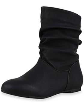 Damen Schlupfstiefel Schnallen Gefütterte Stiefeletten Winter