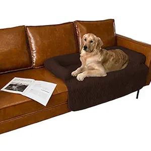 Ameritex Pet Dog Bed Coral Fleece Furniture Cover with Anti-Slip Back Suitable for Bed and Sofa Super Soft (Large-46 x30, Chocolate)
