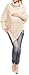 Happy Mama Women's Maternity Cable Chunky Knit Poncho Sweater Jumper Wrap 312p (Ecru, ONE SIZE UK 8/10/12)