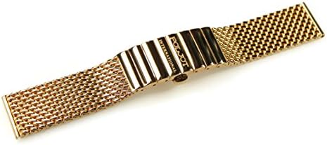 Watch Strap 18 mm Yellow Gold Metal Stainless Steel Milanese Band Length 13 cm Straight Lug Watch Strap Poljot
