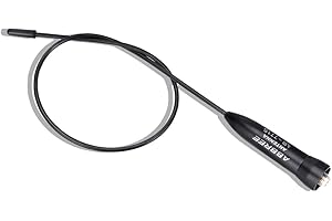 ABBREE AR-771S SMA-Female Ham Radio Antenna 15.35 Inch Dual Band VHF/UHF High Gain Soft Whip Antenna for Baofeng UV-5R BF-F8HP Pro 5RM K5PLUS GM21 UV-21R UV-5G Plus GM-15PRO AR-152 Two Way Radio