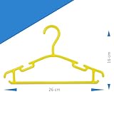 Kinder Kleiderbügel 30er Set – Kunststoff Gelb – Kinderzimmer Bügel 30 Stück für Kindermode & Babykleidung – VENKON - 4