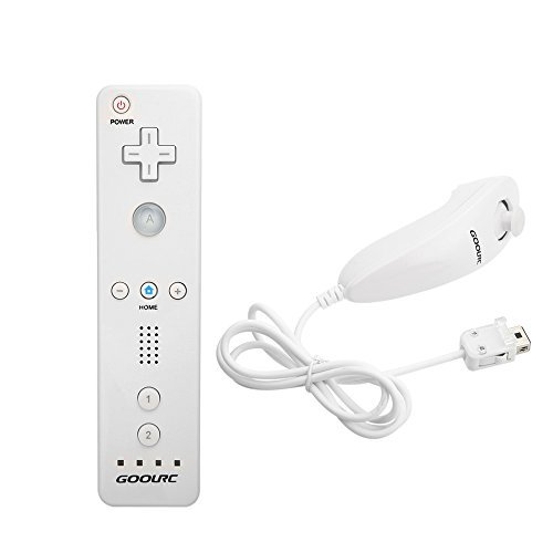 Preisvergleich Produktbild Andoer Weiss Fernbedienung Wiimote und Nunchuk Set Fuer Nintendo Wii