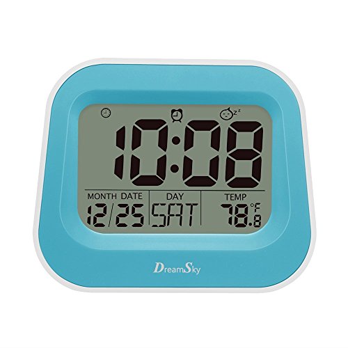 DreamSky Digitalwecker mit Naturklängen, Kinderwecker mit einstellbarer Schlummerzeit, Hintergrundbeleuchtung und AC Stecker, Blau - 2