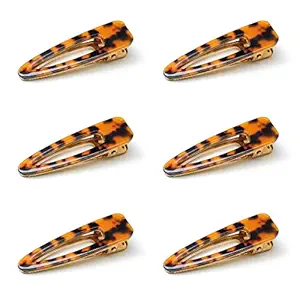 MOOLYAVAAN PRODUCTS Leopard Snap Hair Clip Hair Accessories For Women ( PACK OF 6)