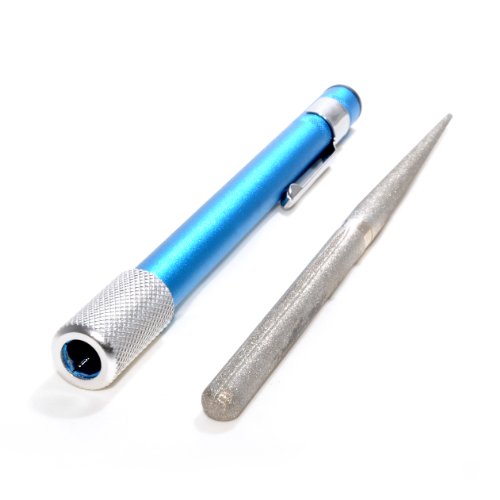 Schleifstein im kompakten Stiftformat, Diamant Schleifstift, Schleifer für Messer und Co., Farbe: Blau – Marke Ganzoo - 2