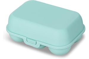 Koziol EGGS TO GO MINI Huevera para 6 huevos, caja de transporte, caja de almacenamiento, plástico biocircular, apilable, apto para lavavajillas, cocina, hogar, camping (verde dulce)