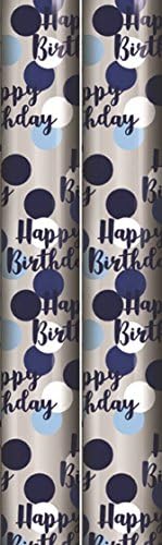 6metre Gift Wrapping Paper Roll 2x3metre - Spots and Stripes Any Occasion Birthday Father's Day